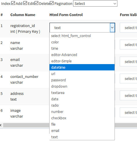 Codigniter Crud Generator